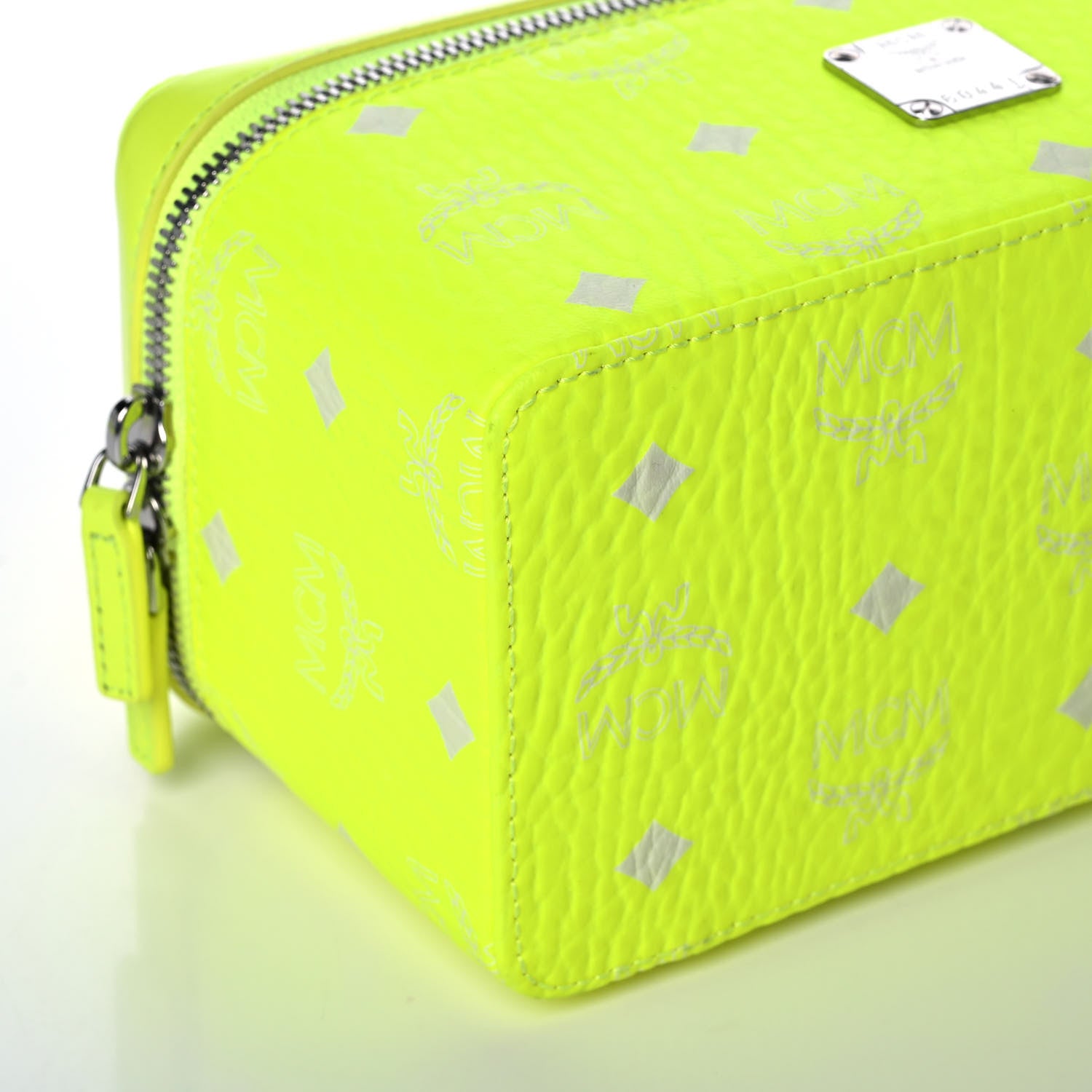 MCM Visetos Vanity Case Neon Yellow 8 of 11