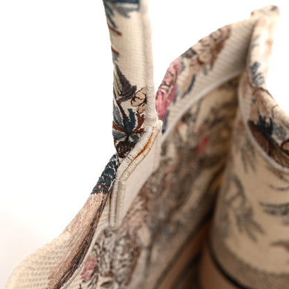 Christian Dior Canvas Embroidered Large Jardin D'Hiver Book Tote Latte Multicolor 14 of 16