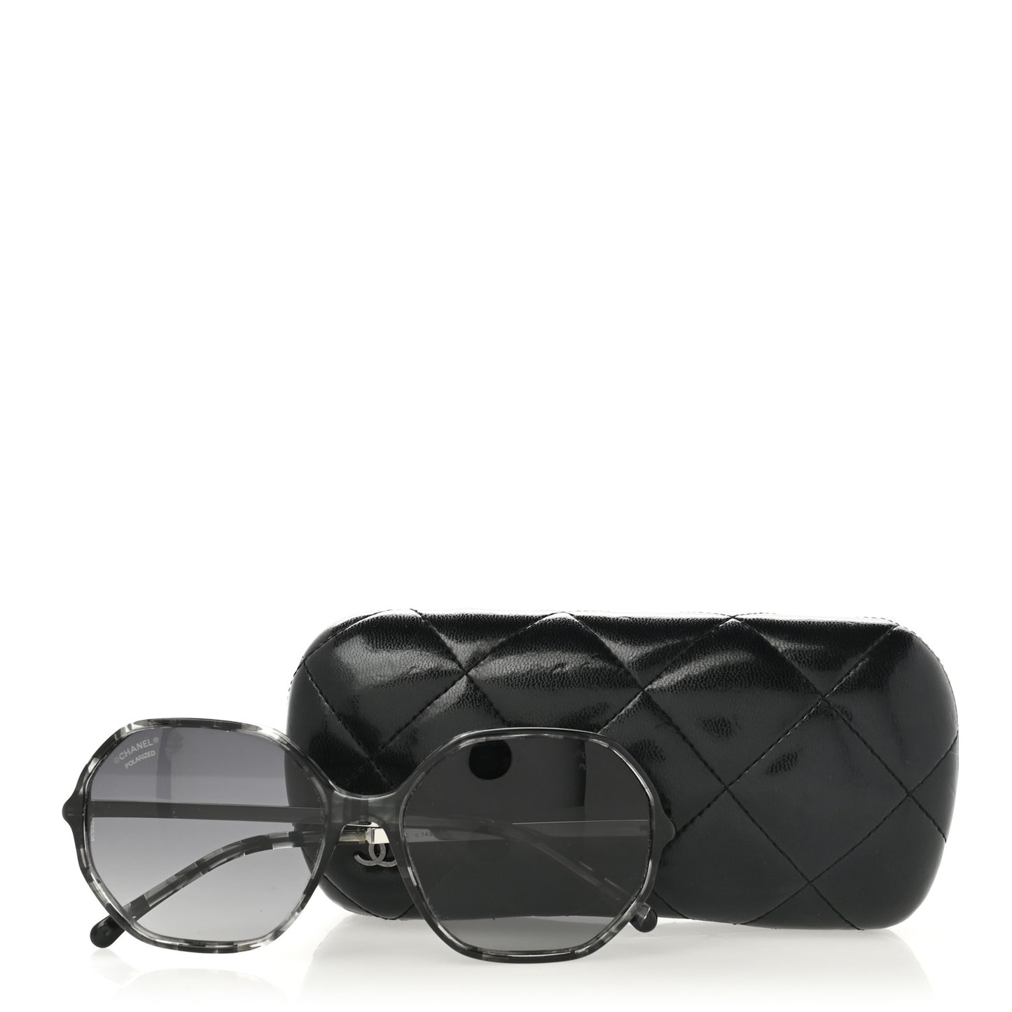Acetate Polarized Oversized CC Sunglasses 5345 Black Grey