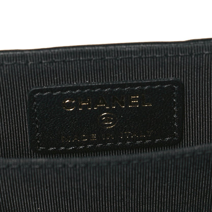 Chanel Lambskin Quilted Gusseted Card Holder Beige Black 4 of 6