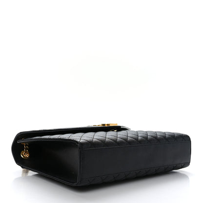 Saint Laurent Grain De Poudre Textured Mixed Matelasse Large Triquilt Monogram Satchel Black 4 of 9
