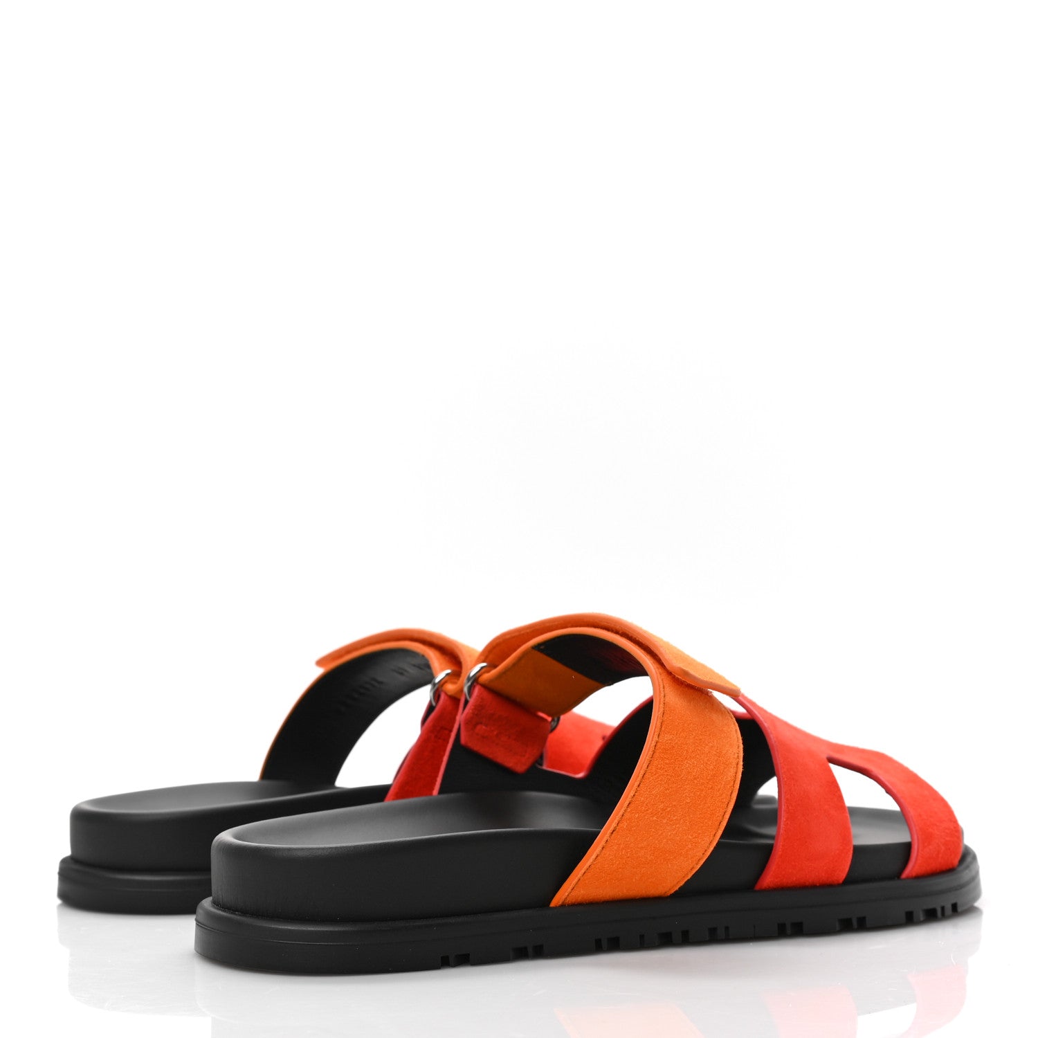 Hermes Suede Goatskin Womens Chypre Sandals 37 Rouge Ecarlate 4 of 9