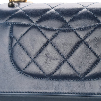 Chanel Glazed Calfskin Quilted Mini Straight Lined Flap Blue 5 of 5