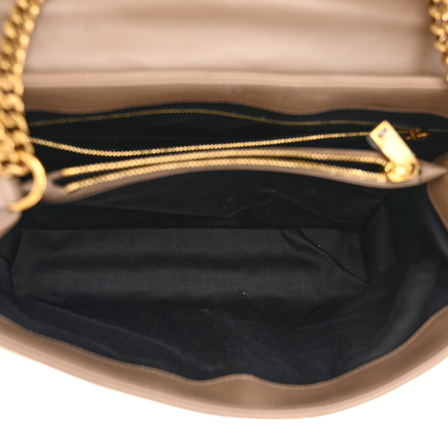 Calfskin Y Quilted Monogram Medium Loulou Chain Satchel Taupe