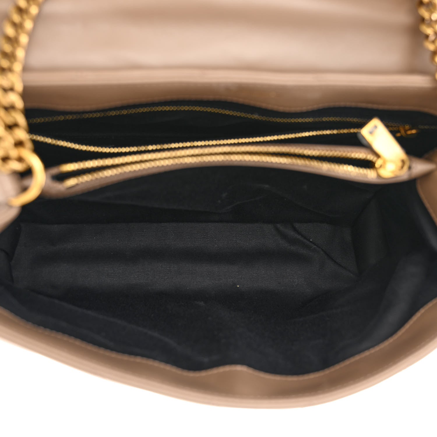 Saint Laurent Calfskin Y Quilted Monogram Medium Loulou Chain Satchel Taupe 5 of 11