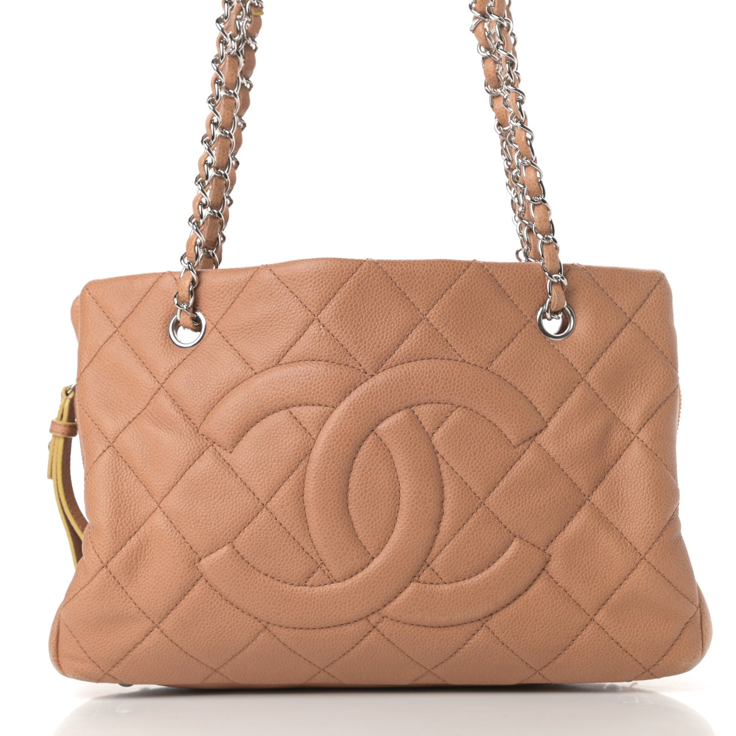 Caviar Quilted Timeless CC Shopping Tote Beige