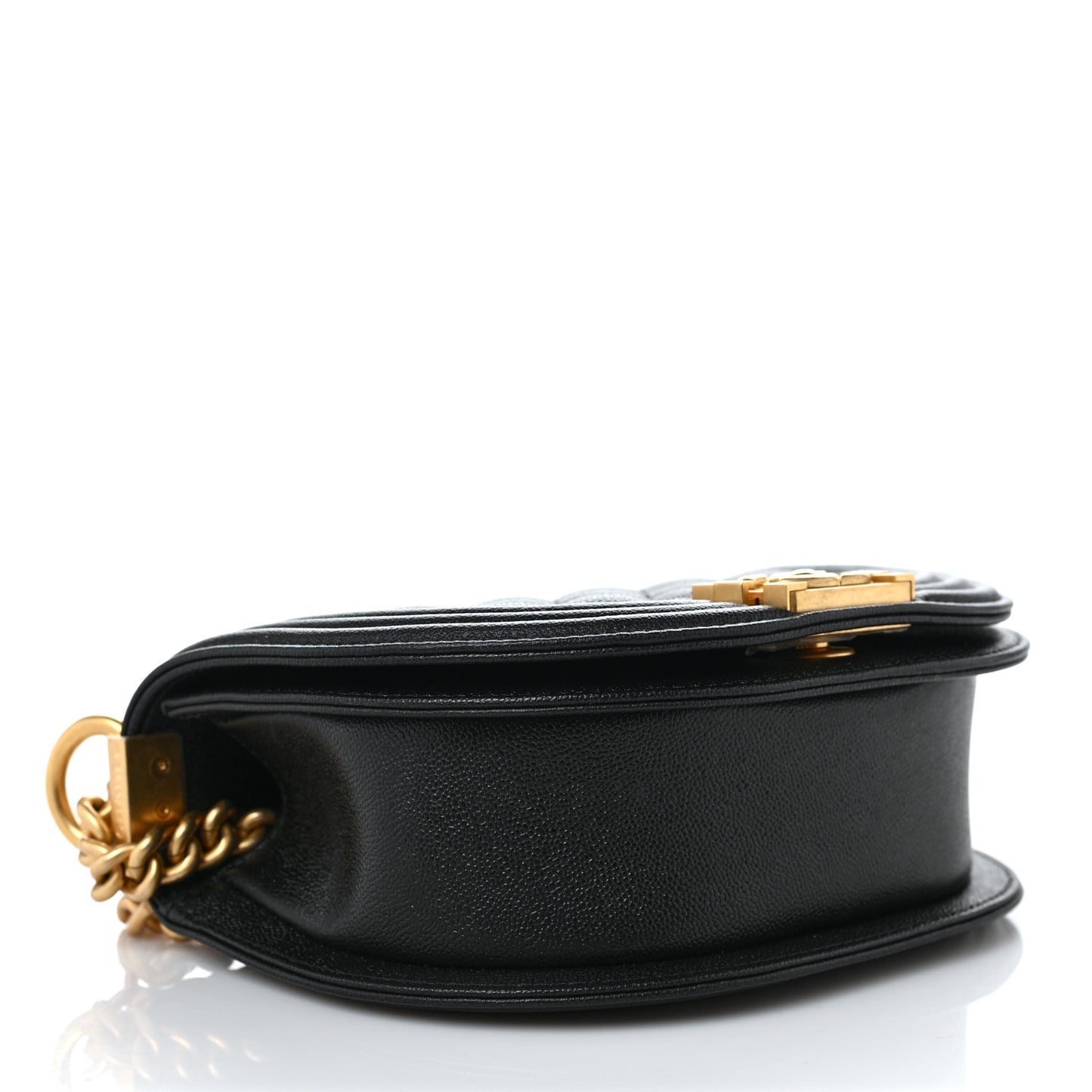 Caviar Quilted Small Boy Messenger Bag Black