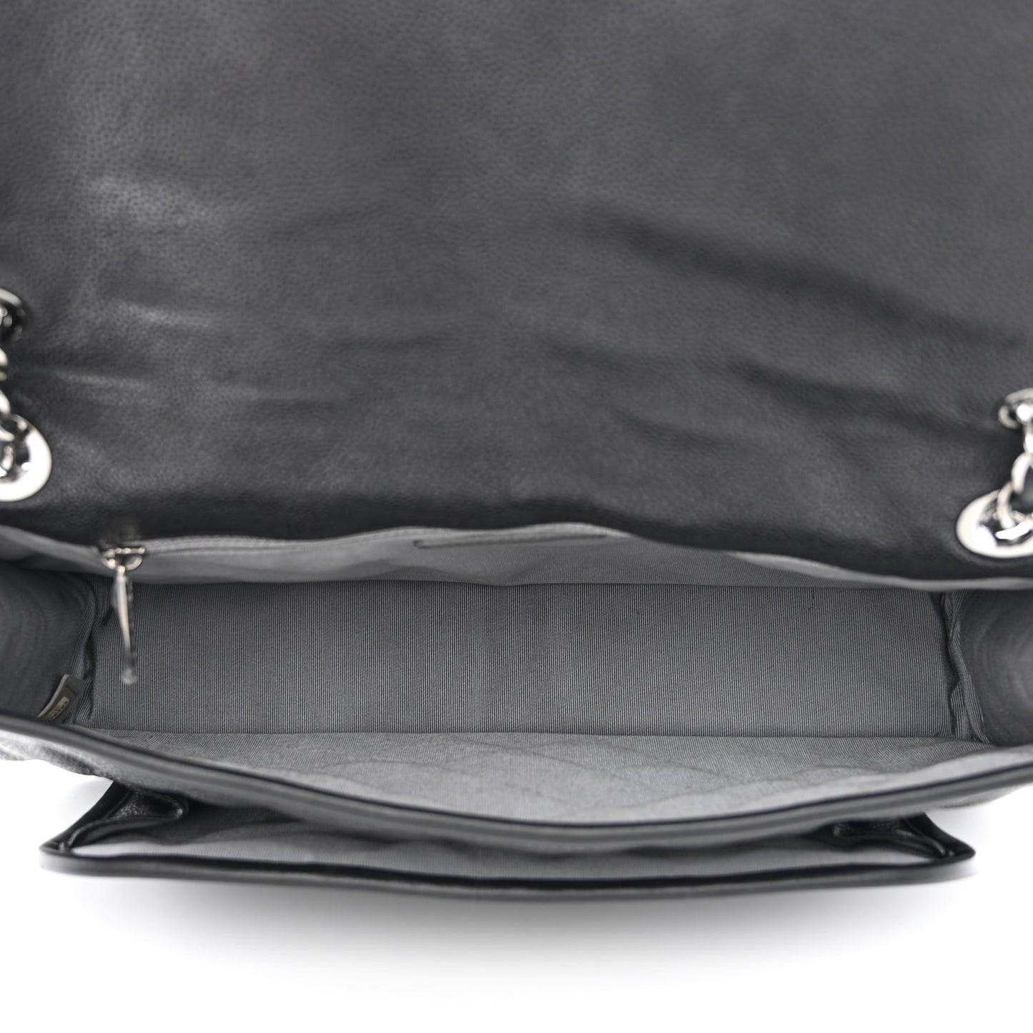 Caviar Quilted Large French Riviera Flap Black