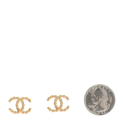 Chanel Twisted CC Earrings Light Gold 2 of 5