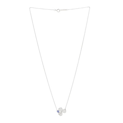 Tiffany Platinum Diamond Tanzanite Paper Flowers Pendant Necklace 3 of 5