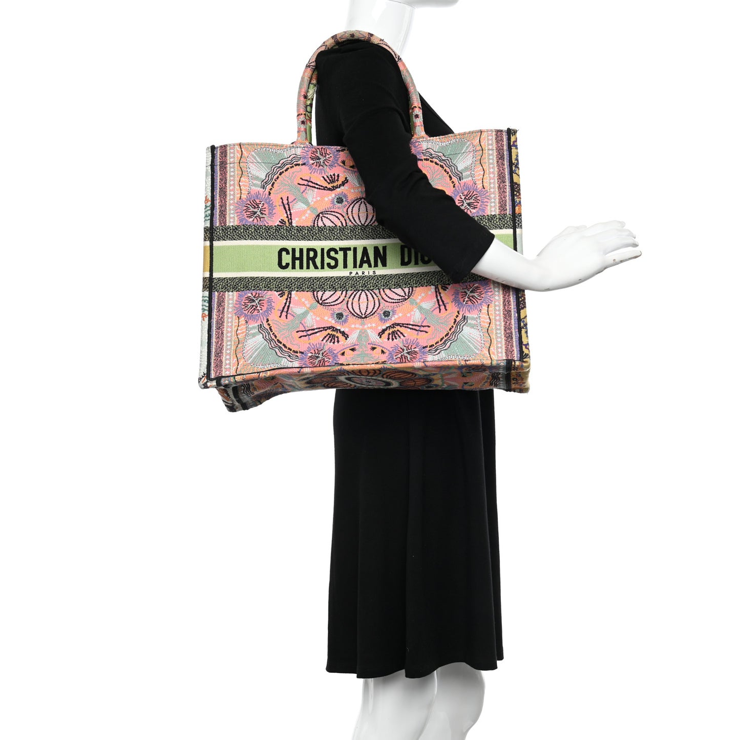 Canvas Embroidered Large In Lights Book Tote Multicolor
