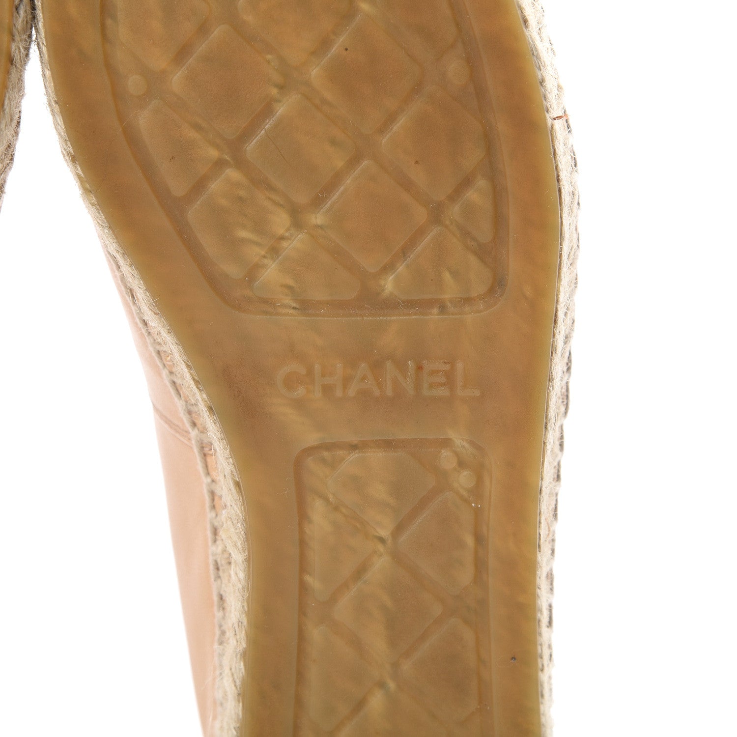 Chanel Lambskin CC Espadrilles 38 Beige Black 7 of 15