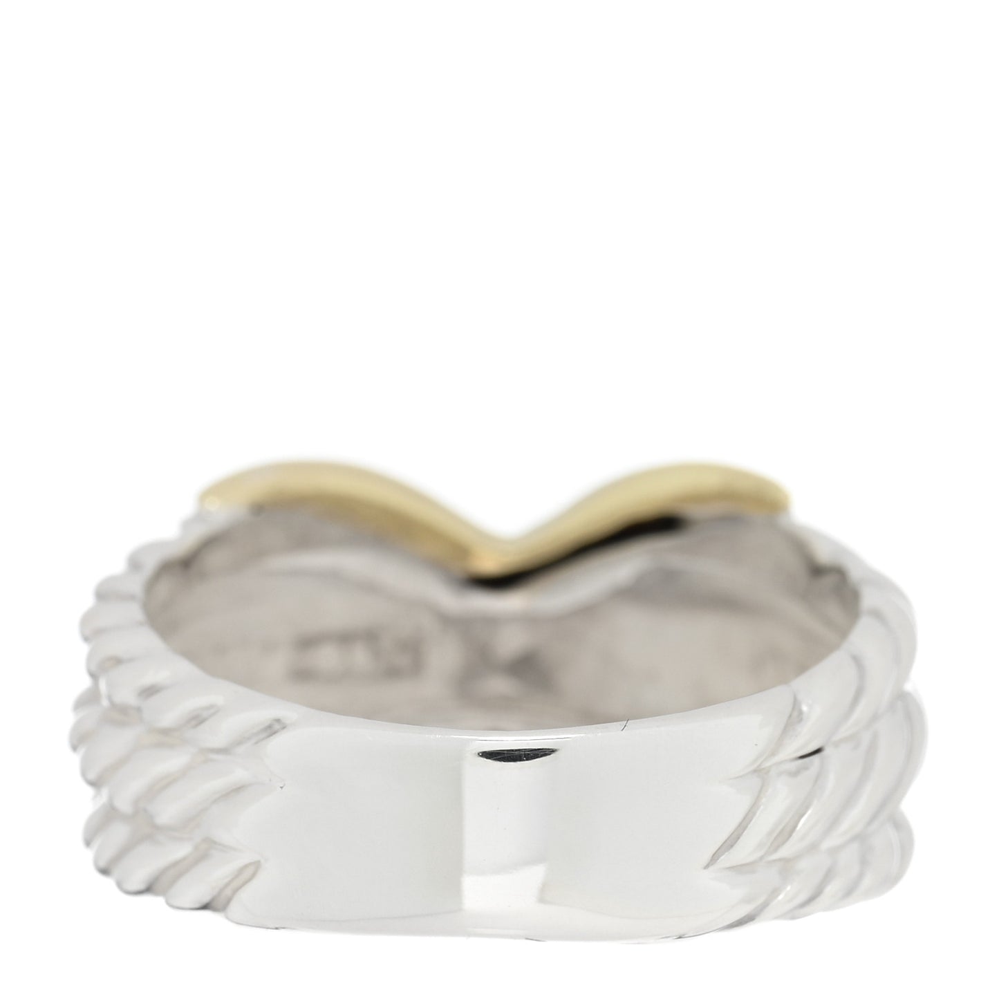 DAVID YURMAN Sterling Silver 14k Yellow Gold X Triple Row Ring 7