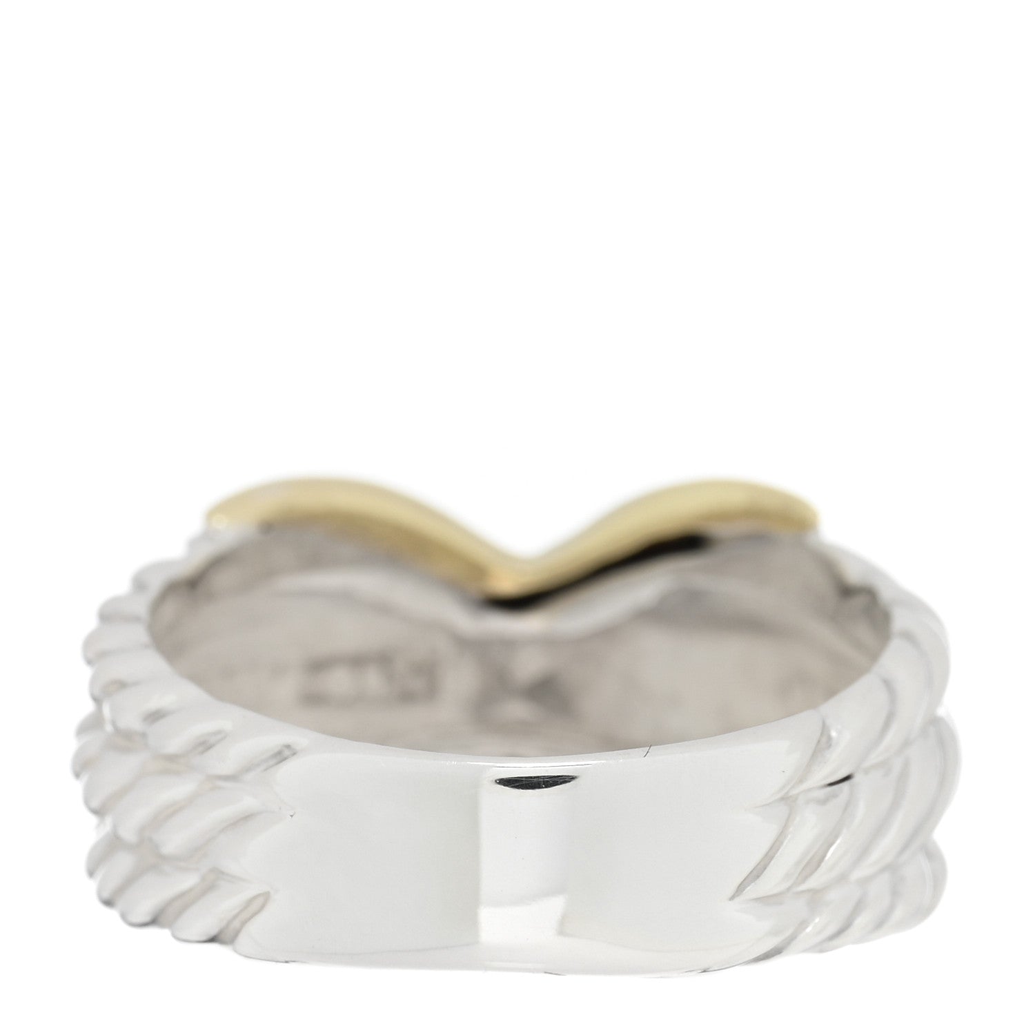 David Yurman DAVID YURMAN Sterling Silver 14k Yellow Gold X Triple Row Ring 7 3 of 4
