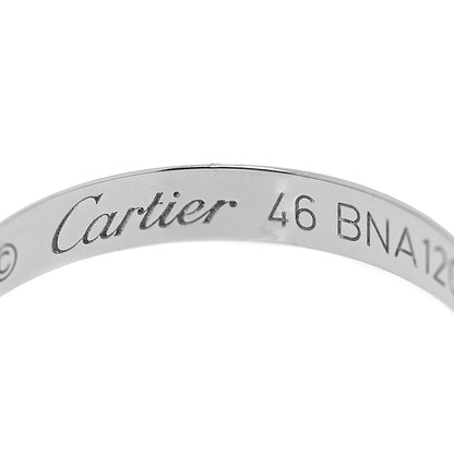 Cartier Platinum 2.5mm 1895 Wedding Band Ring 46 3.75 4 of 5