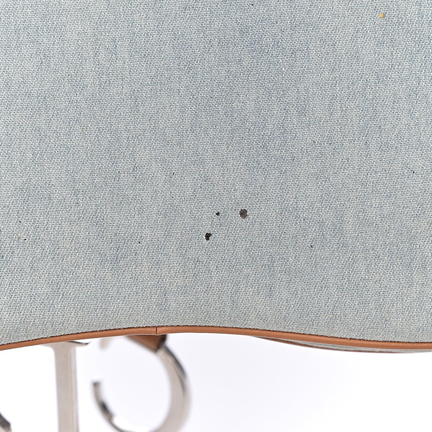 Denim Calfskin Double Saddle Bag Light Blue