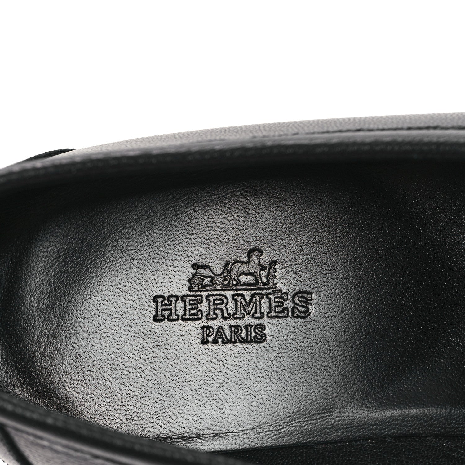 Hermes Goatskin Womens Paris Loafers 36 Black 7 of 9