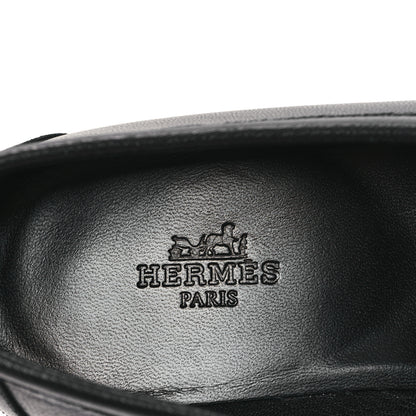 Hermes Goatskin Womens Paris Loafers 36 Black 7 of 9