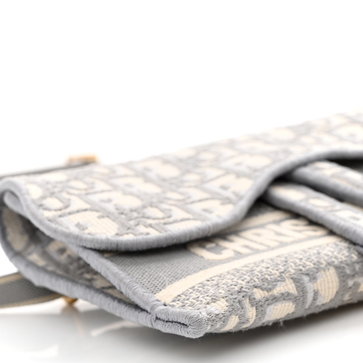 Christian Dior Oblique Slim Saddle Pouch Grey 10 of 14