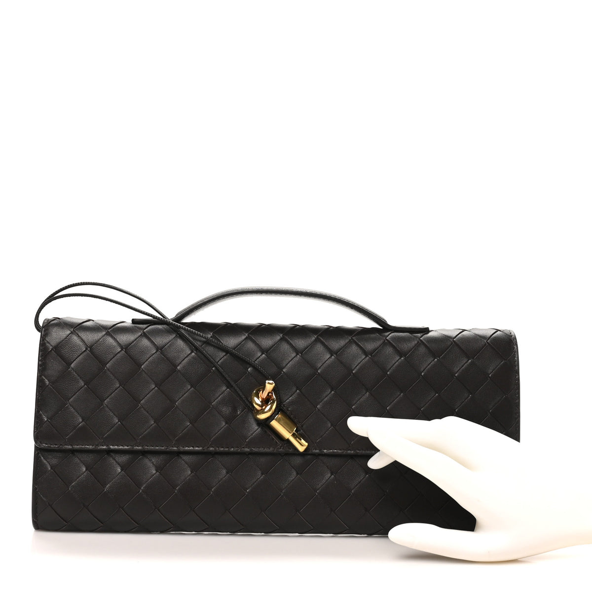 Bottega Veneta Nappa Intrecciato Long Andiamo Top Handle Clutch Fondant 2 of 7