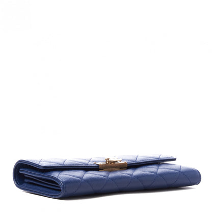 Chanel Caviar Quilted Large Golden Class Gusset Flap Wallet Navy 3 of 10
