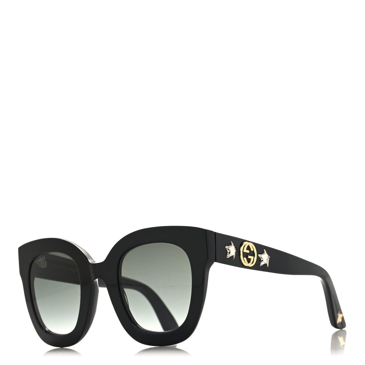 Acetate Crystal Star Round Frame Sunglasses GG0208S Black