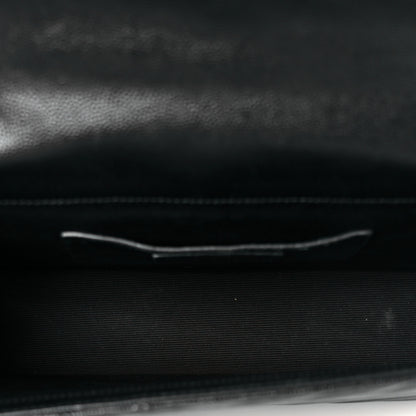 Saint Laurent Grain De Poudre Matelasse Chevron Medium Monogram Satchel Black 5 of 11