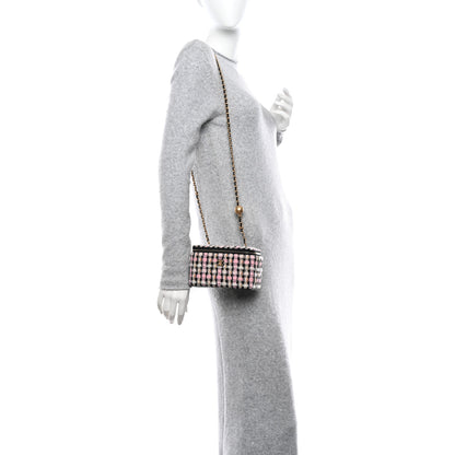 Chanel Tweed Pearl Crush Small Vanity Case With Chain Pink Multicolor 2 of 9