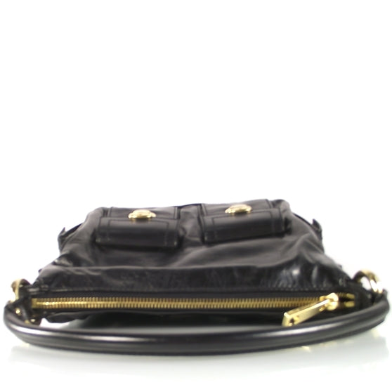 Leather Multipocket Hobo Black