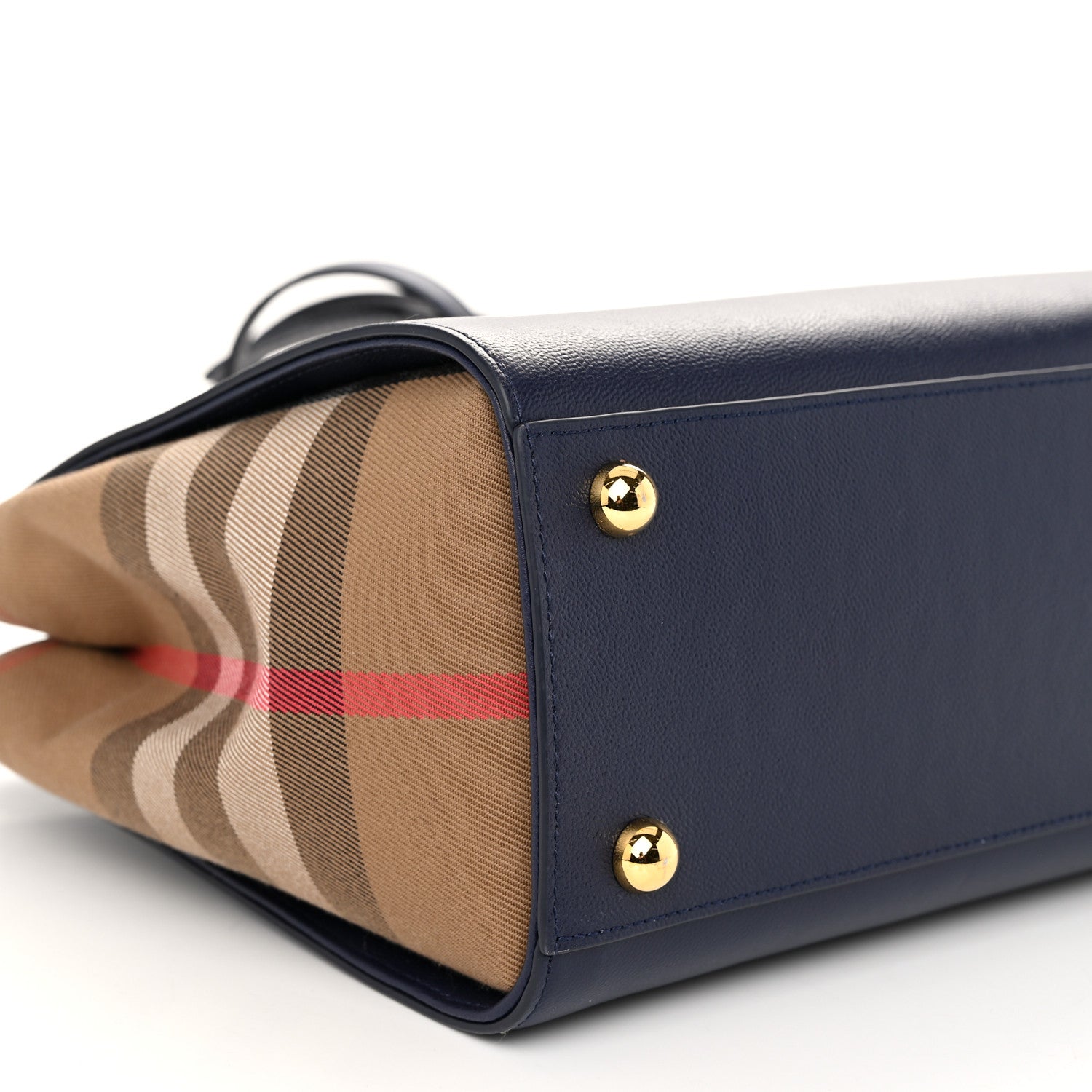 Burberry Calfskin Mega Check Small Banwell Tote Dark Canvas Blue 8 of 9