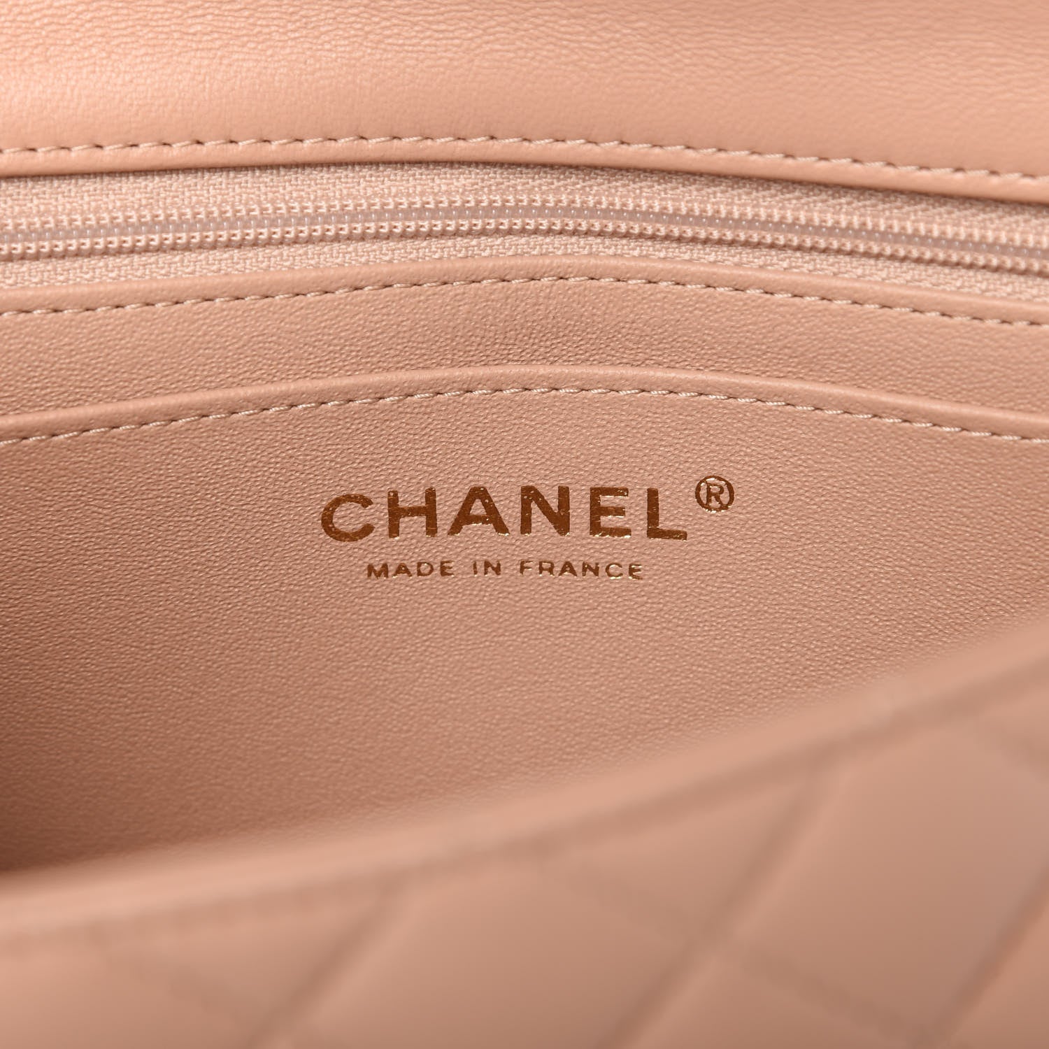 Chanel Lambskin Quilted Mini Top Handle Rectangular Flap Beige 8 of 11