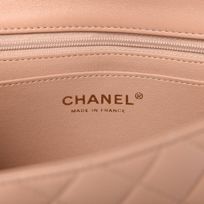 Chanel Lambskin Quilted Mini Top Handle Rectangular Flap Beige 8 of 11