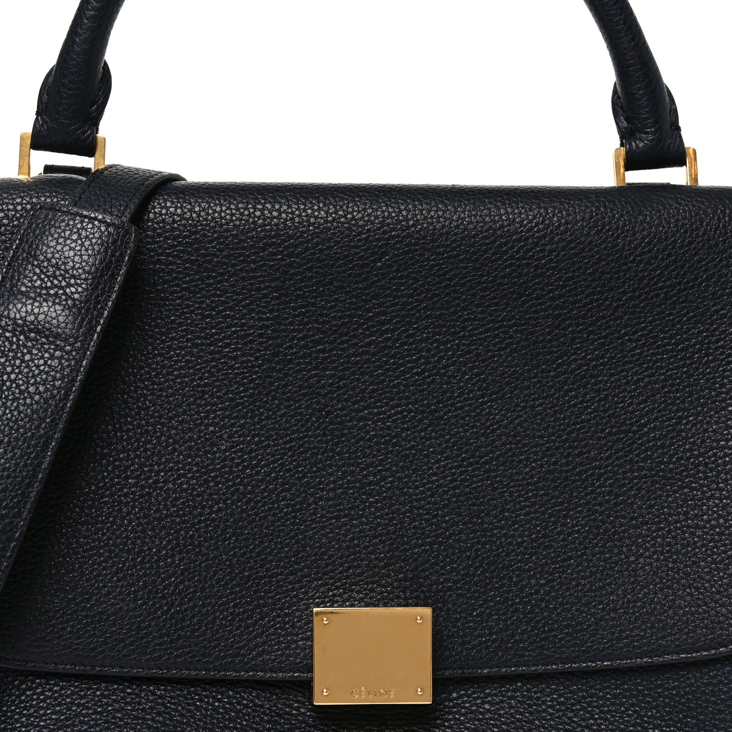 Drummed Calfskin Suede Small Trapeze Midnight