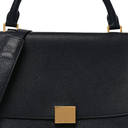 Celine Drummed Calfskin Suede Small Trapeze Midnight 6 of 8