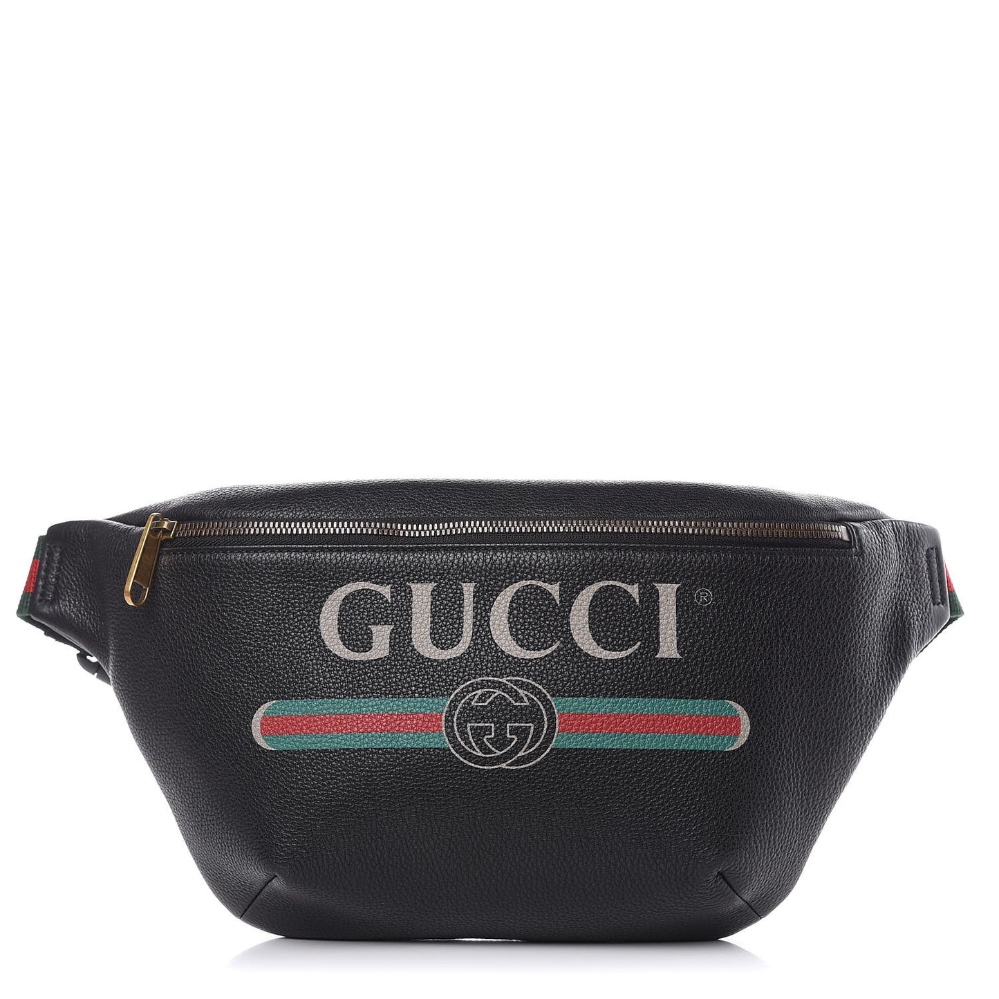 Grained Calfskin Logo Belt Bag Black