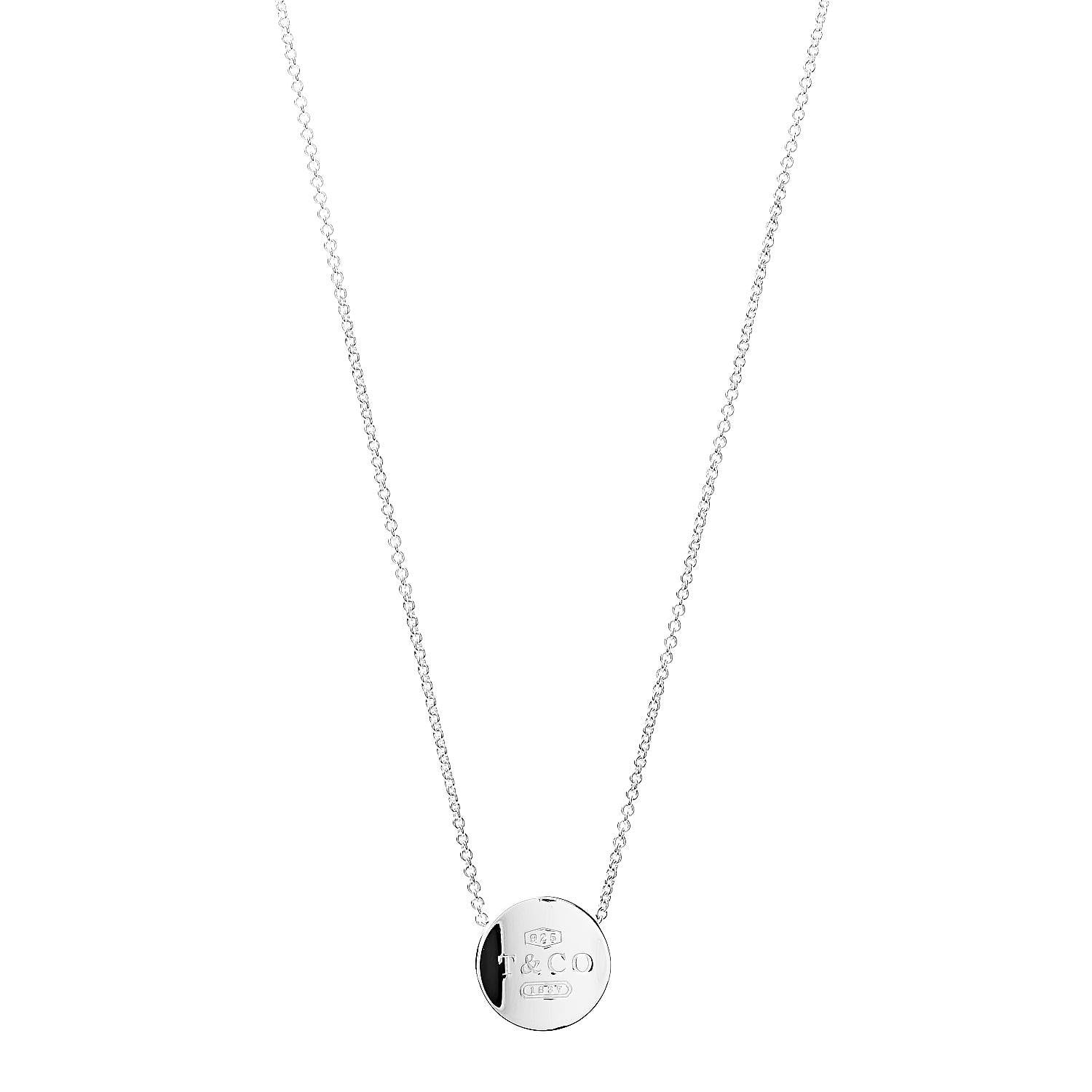 Tiffany Sterling Silver Round 1837 Pendant Necklace 1 of 6