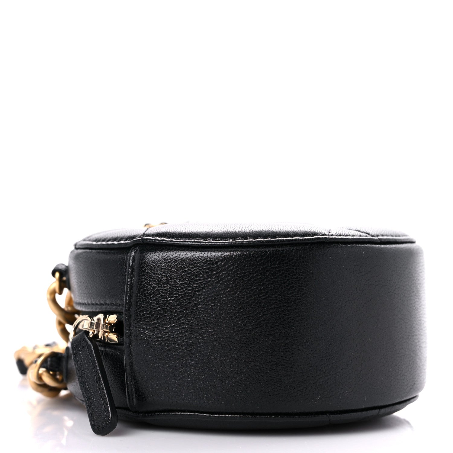 Chanel Lambskin Quilted Chanel 19 Round Clutch With Chain Black 4 of 9