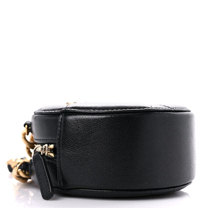 Chanel Lambskin Quilted Chanel 19 Round Clutch With Chain Black 4 of 9