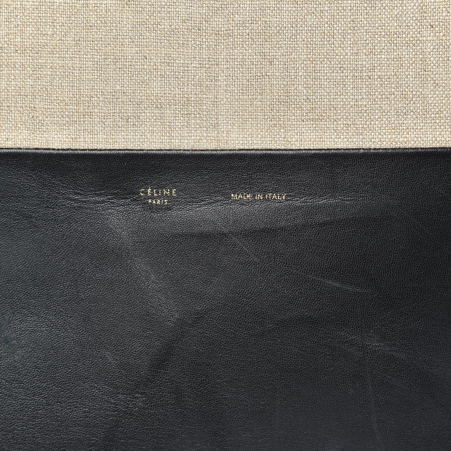 Canvas Lambskin Vertical Bi-Color Cabas Black