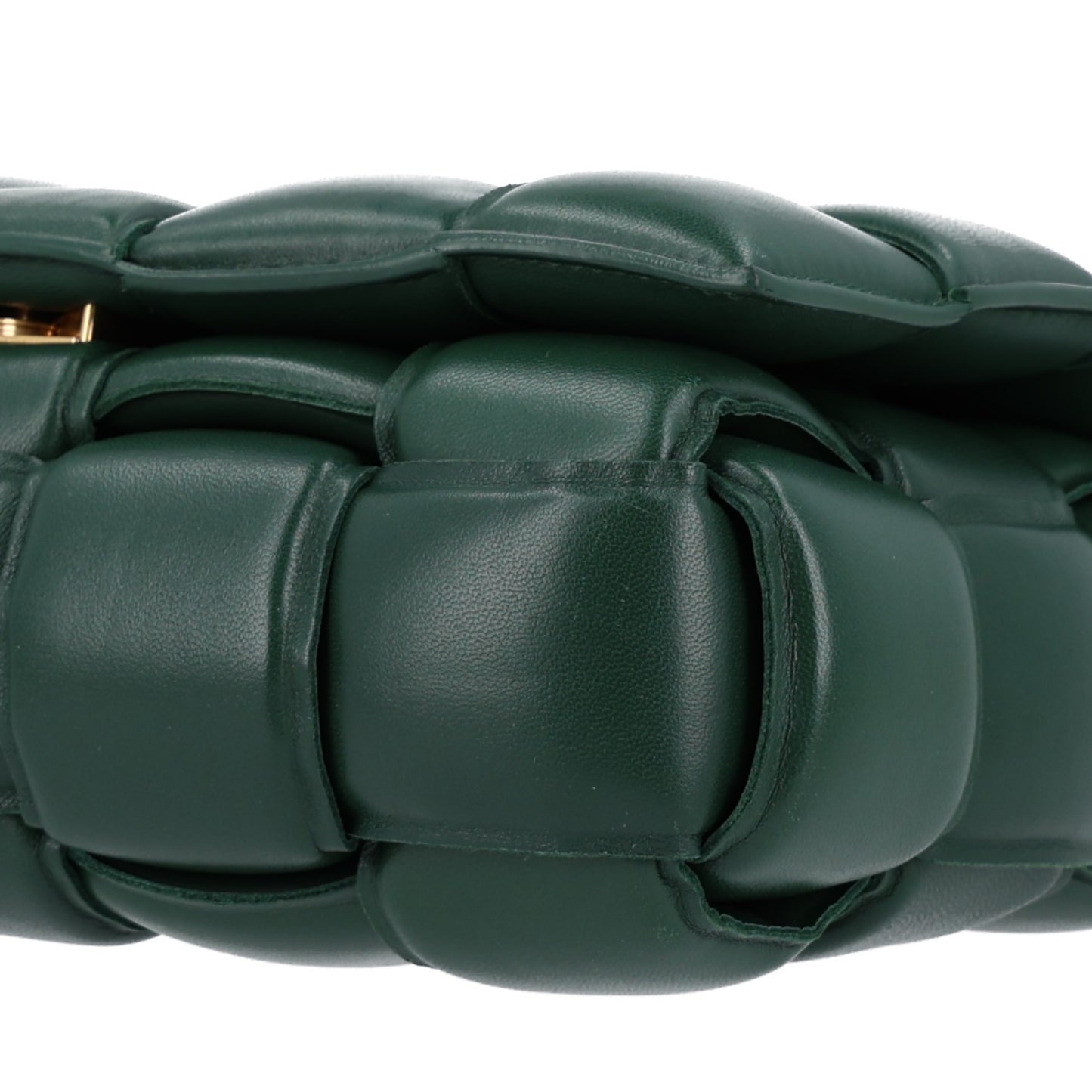 Lambskin Maxi Intreccio Padded Chain Cassette Crossbody Bag Raintree