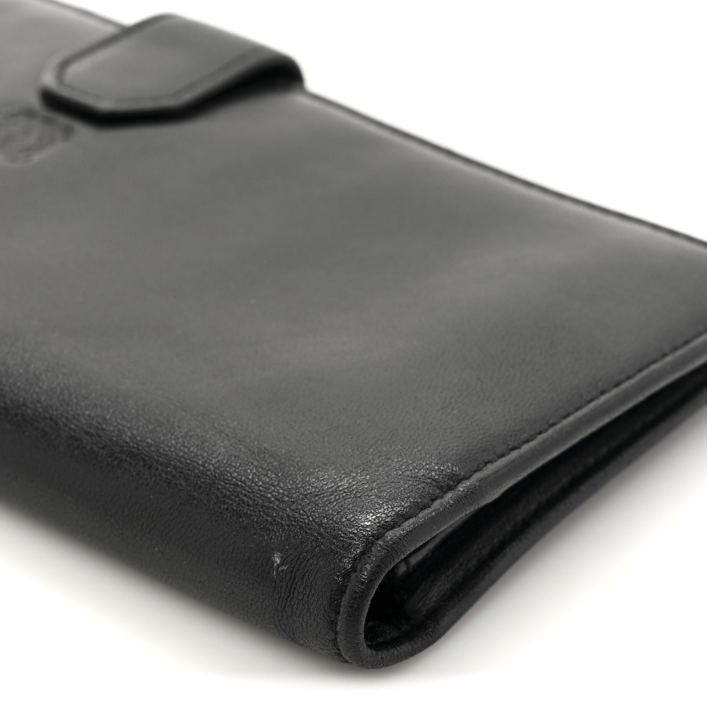 Calfskin Long Horizontal Wallet Black