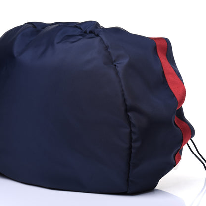 Balenciaga Textured Sport Nylon Logo Embroidered M Wheel Gym Bag Bleu Navy Rouge 9 of 10