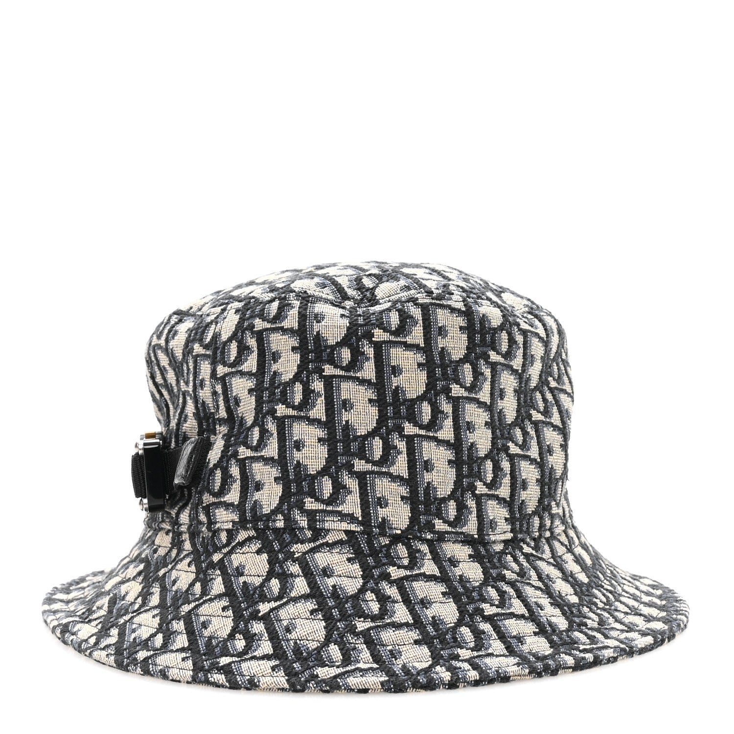 Christian Dior Jacquard Oblique Buckle Bucket Hat 60 Navy Blue Beige 6 of 9