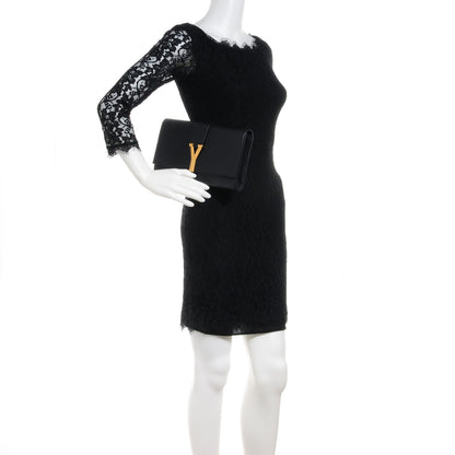 Saint Laurent Calfskin Classic Y Clutch Black 2 of 8