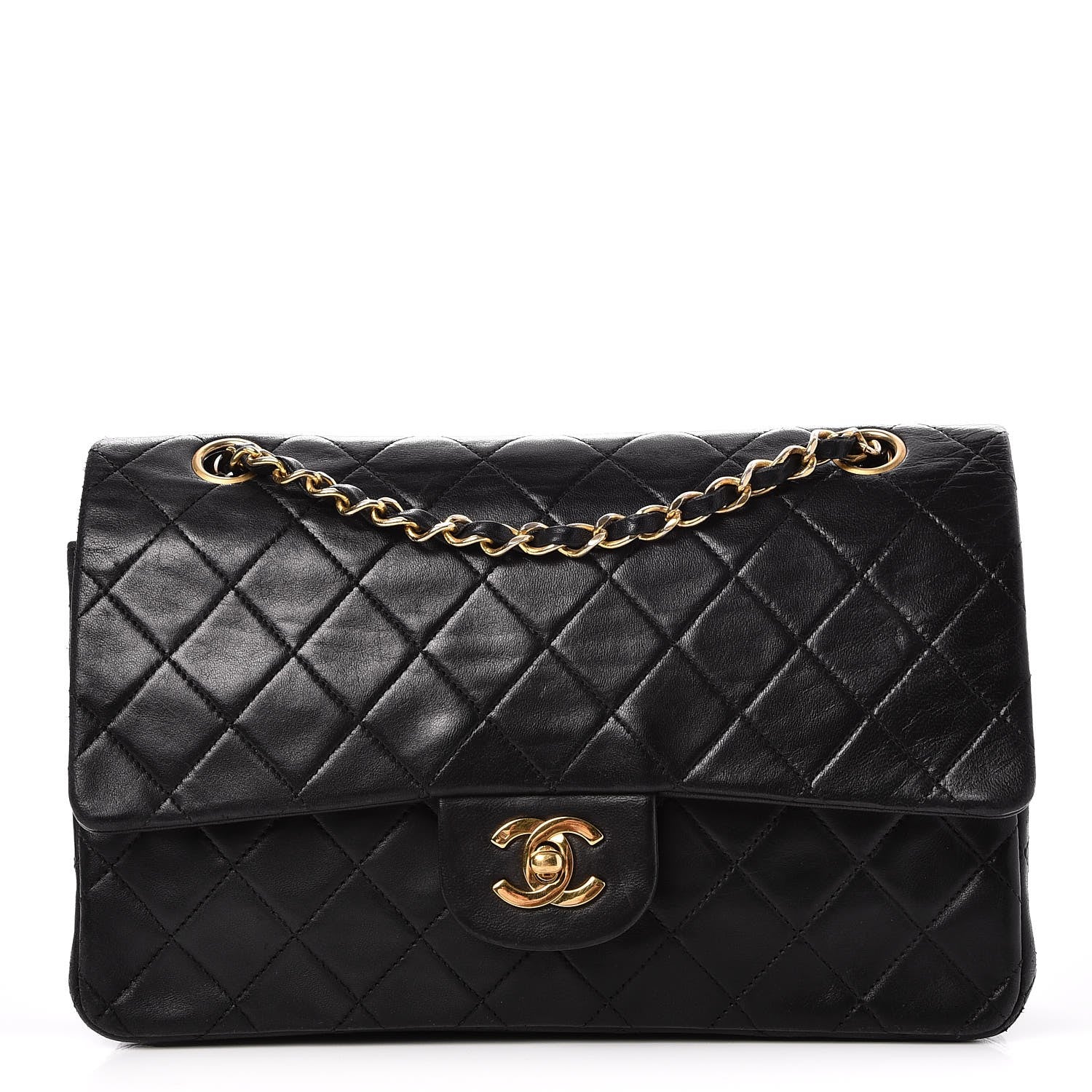 Chanel Lambskin Quilted Medium Double Flap Black 1 of 8