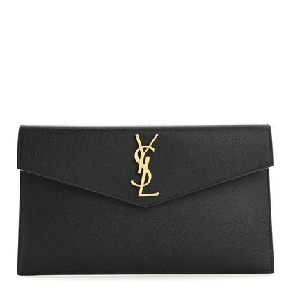 Saint Laurent Grain De Poudre Uptown Pouch Black 1 of 8