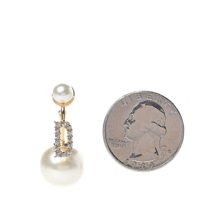 Christian Dior Crystal Pearl My ABCDior D Tribale Earring Gold 2 of 6