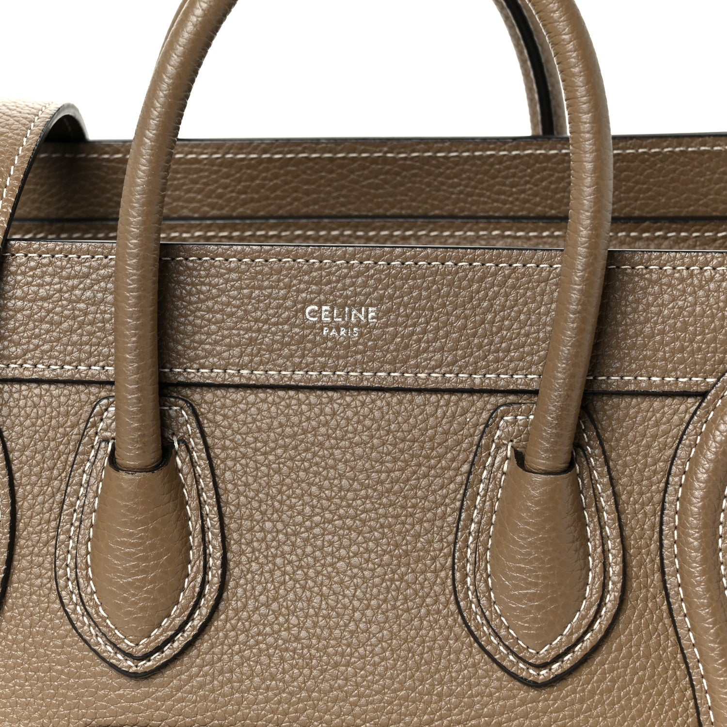 Celine Drummed Calfskin Nano Luggage Souris 8 of 11