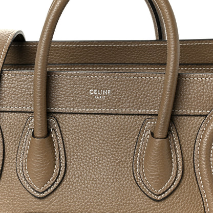 Celine Drummed Calfskin Nano Luggage Souris 8 of 11