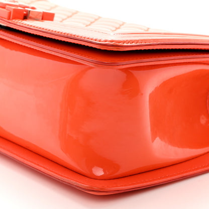 Chanel Patent Calfskin Quilted Medium Plexiglass Boy Flap Orange 10 of 11
